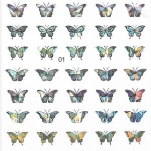 laser butterfly nail stickers