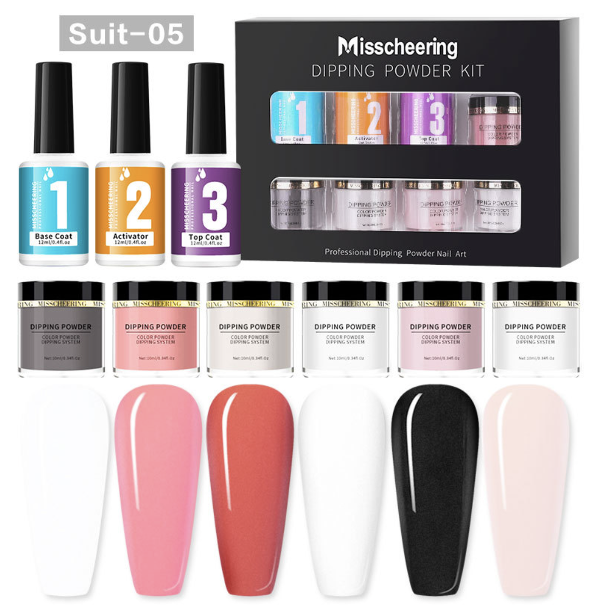 misscheering dipping powder sets 12pc misscheering dipping powder sets 12pc